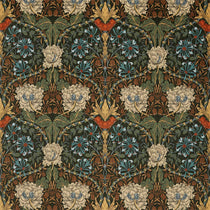 Honeysuckle And Tulip Velvet Forest Chestnut 236939 Fabric by the Metre